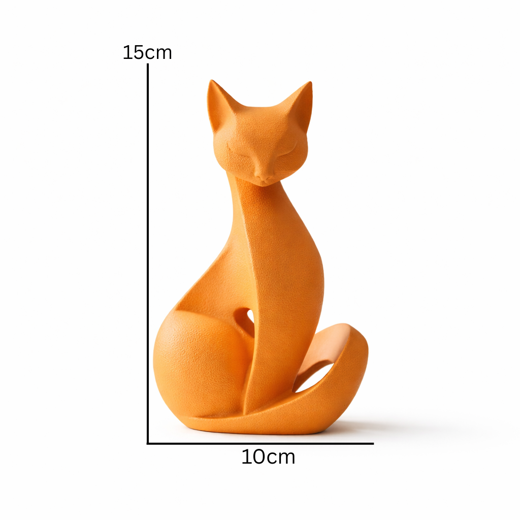 Modern Cat Figurine – Minimalist Cat Statue Home Decor
