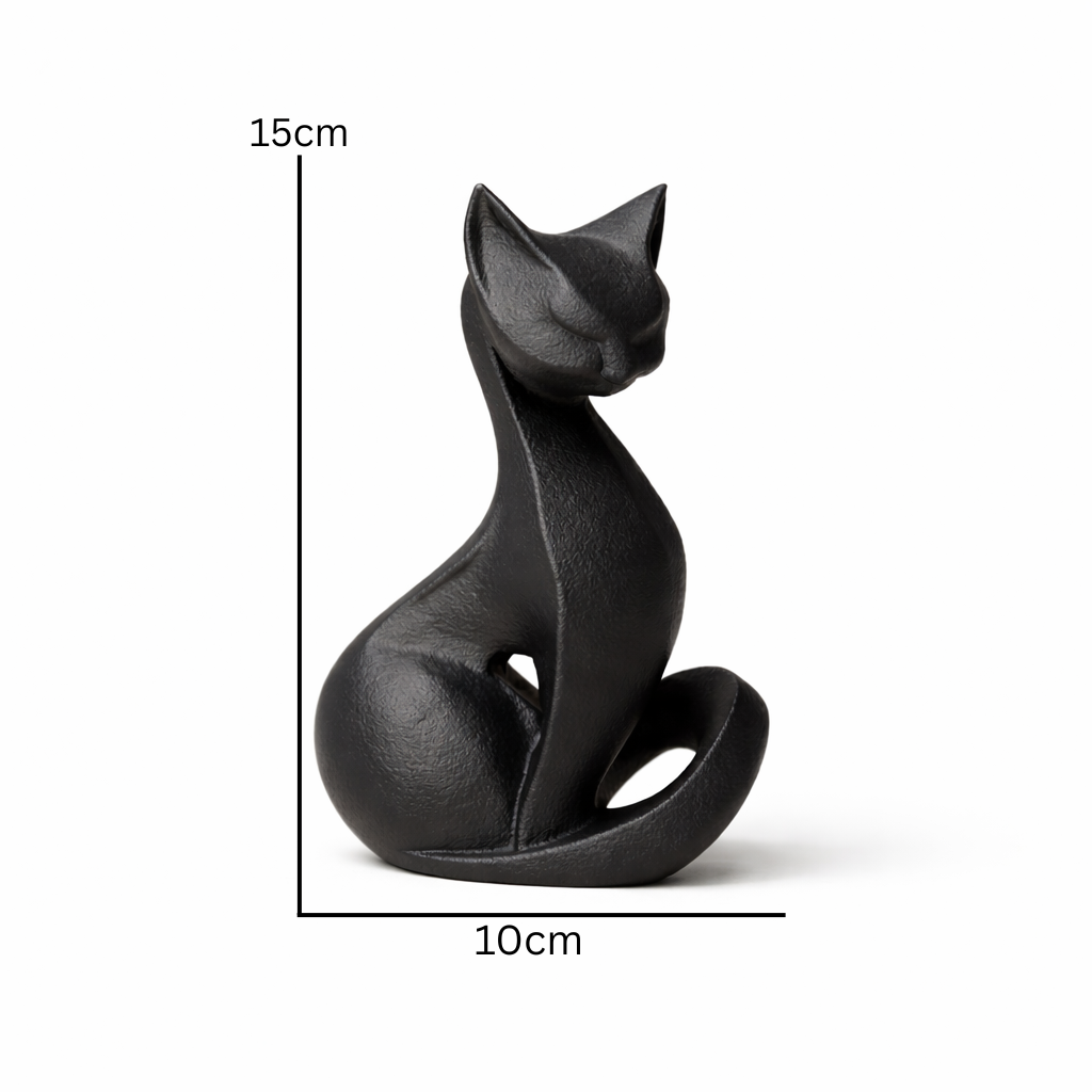 Modern Cat Figurine – Minimalist Cat Statue Home Decor