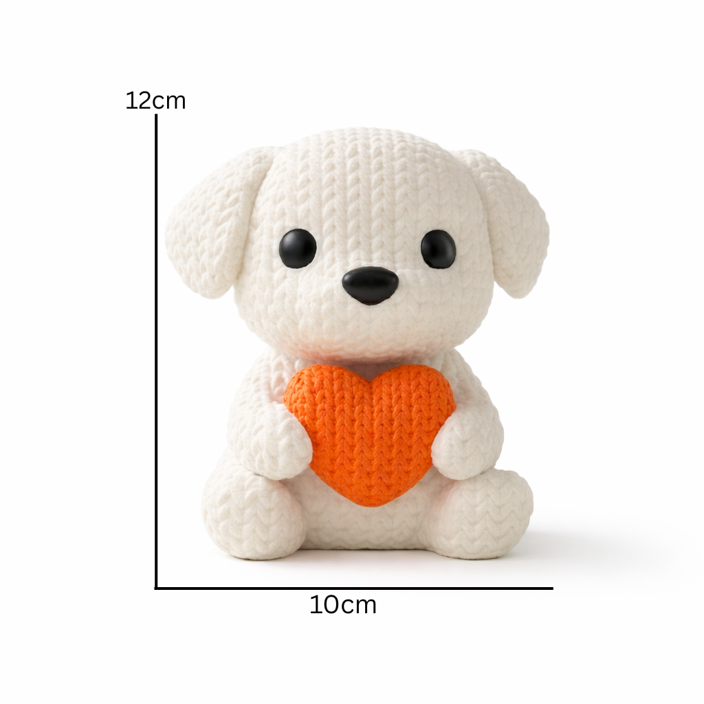 Cute Puppy Heart Figurine – Adorable Decorative Accent for Home & Gifting