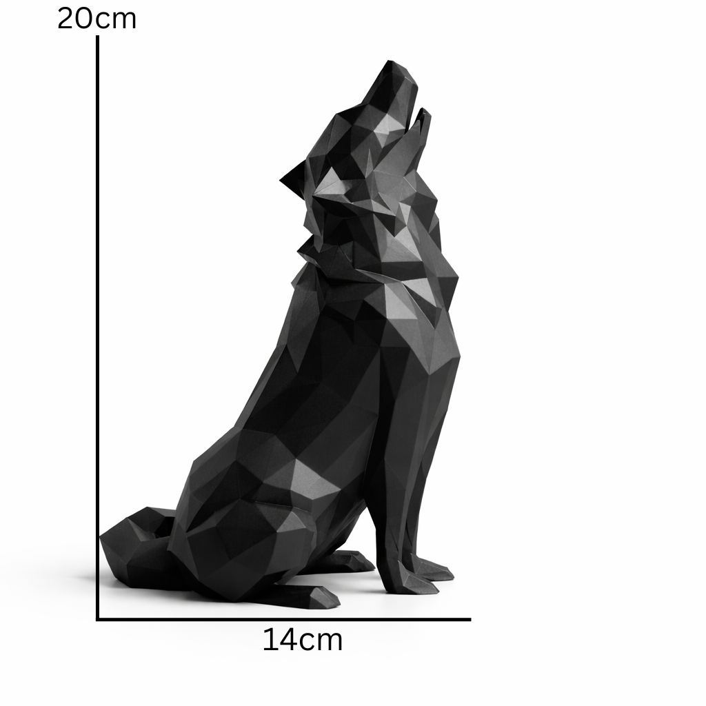Geometric Wolf Sculpture Set – Modern Abstract Animal Decor for Home & Office