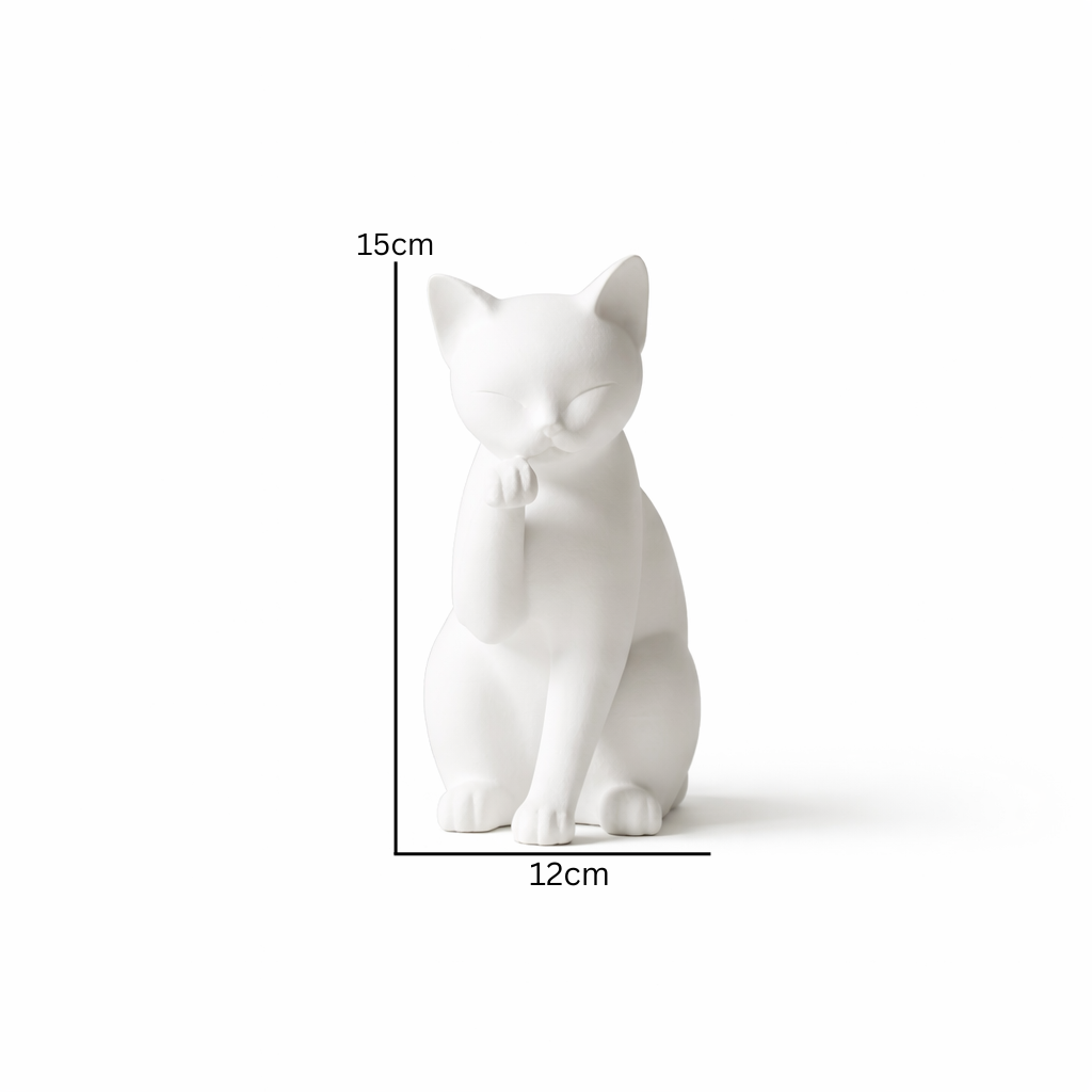 Minimalist Cat Figurine – Decorative Desk & Shelf Accent
