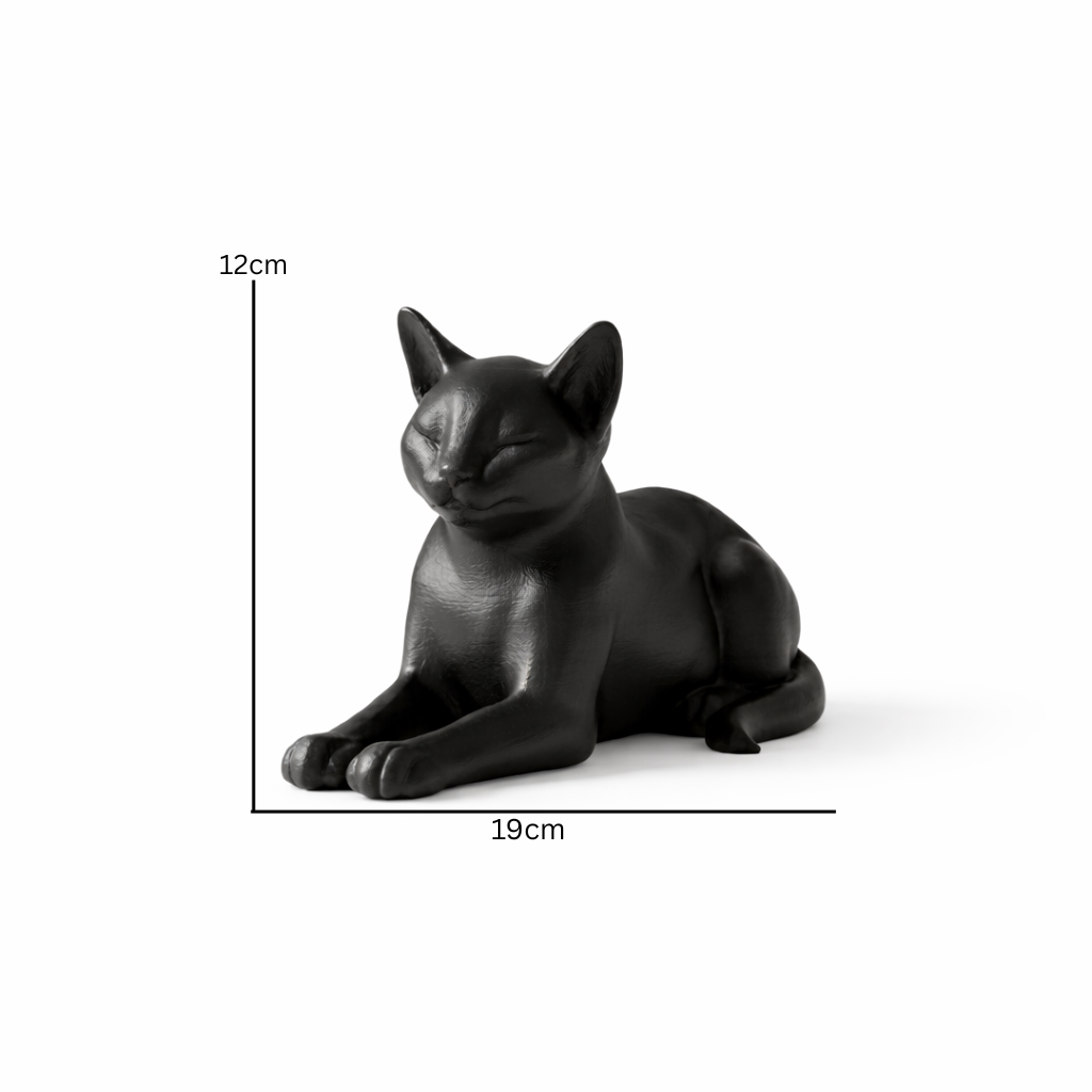 Minimalist Reclining Cat Figurine – Modern Decorative Sculpture for Home & Desk