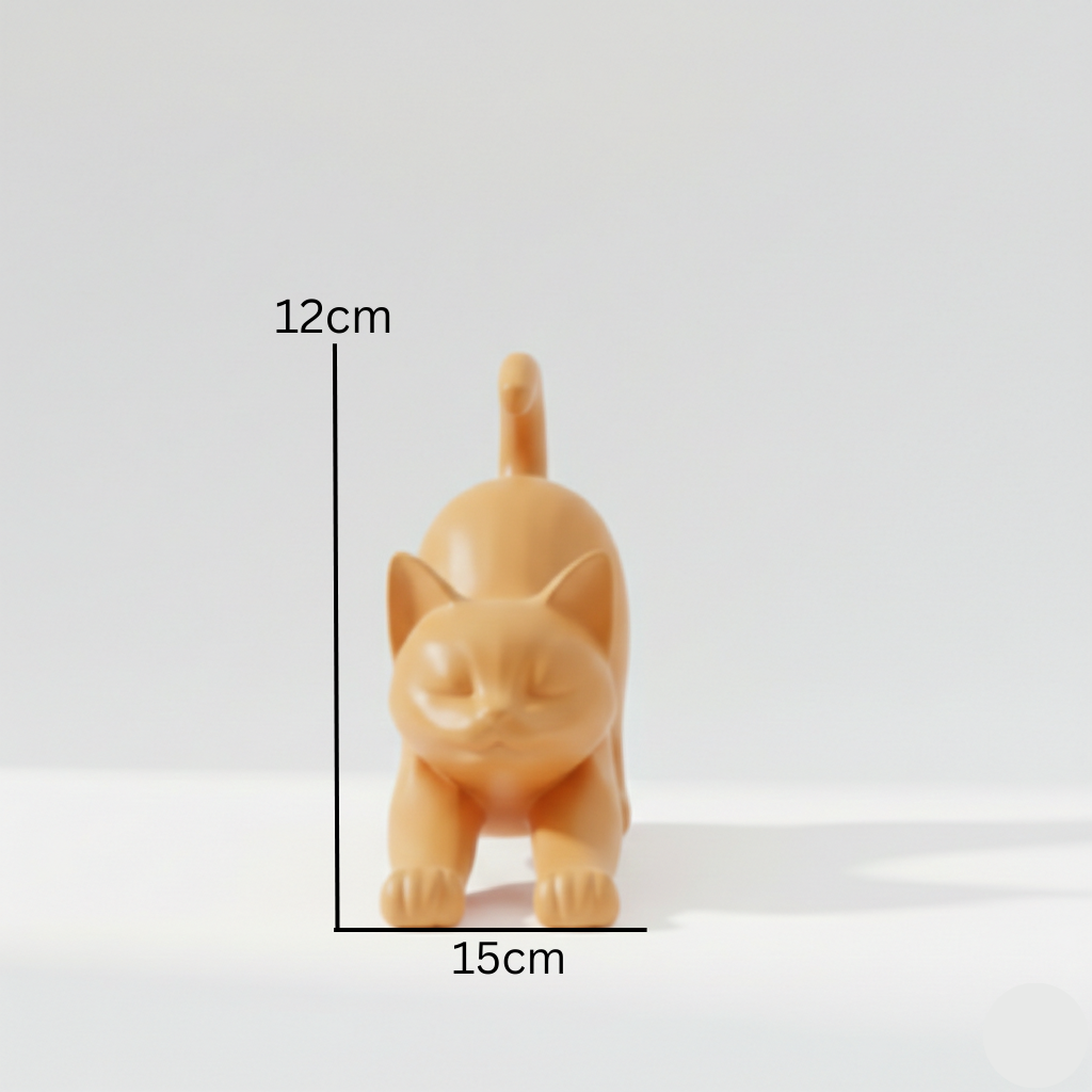 The Stretching Zen Cat: Modern Minimalist Sculpture