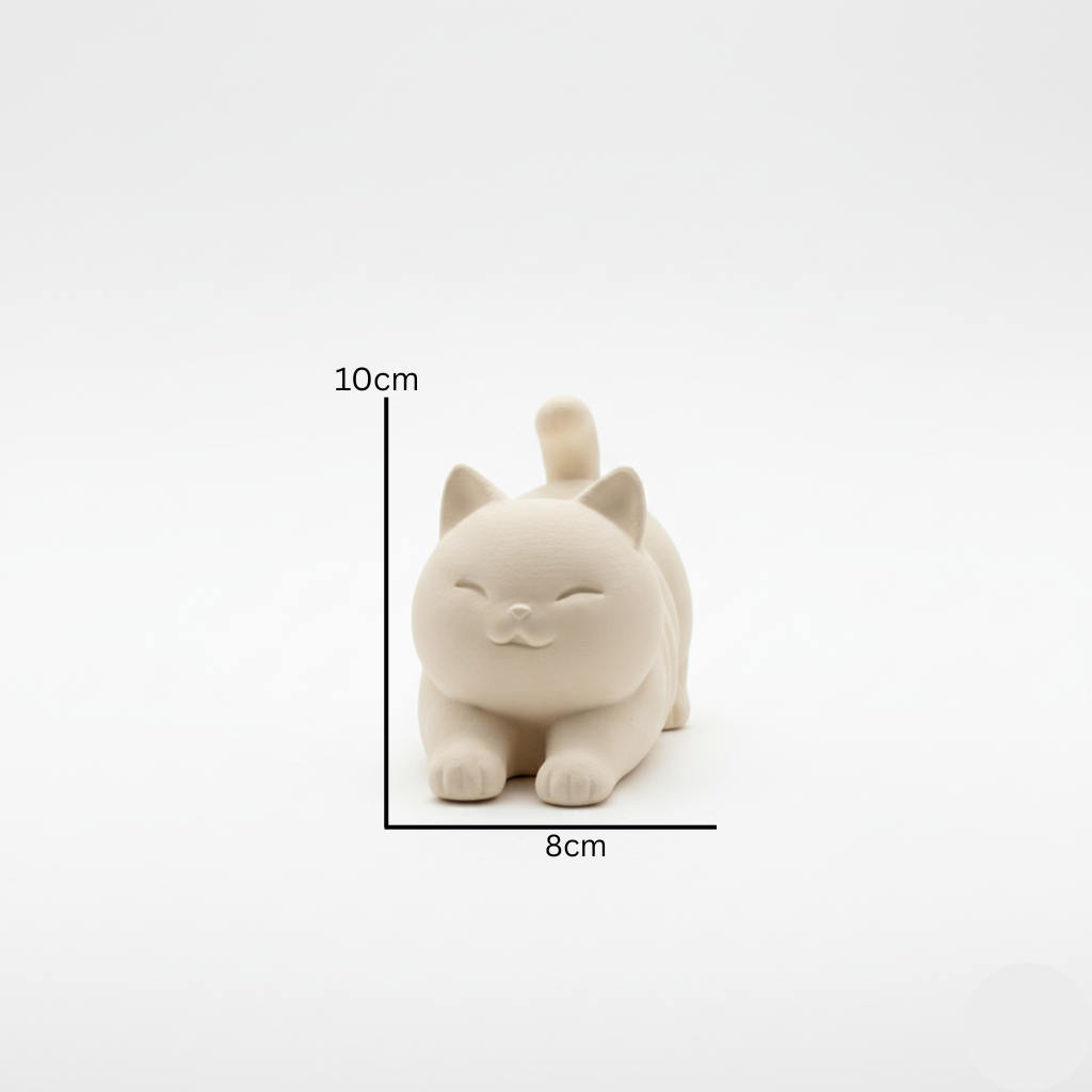Zen Stretch Feline Sculpture | Minimalist Home Decor