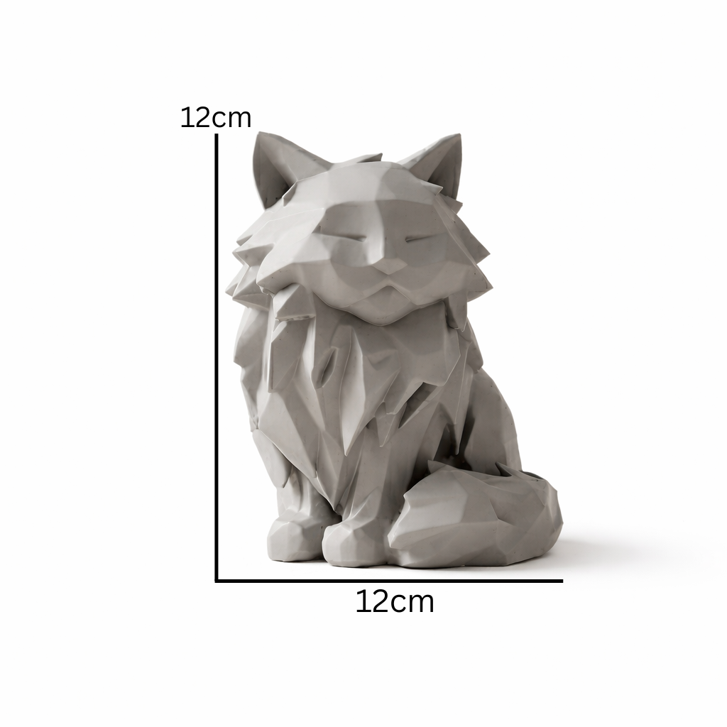 Modern Geometric Sitting Cat Figurine – Sophisticated Feline Home Decor