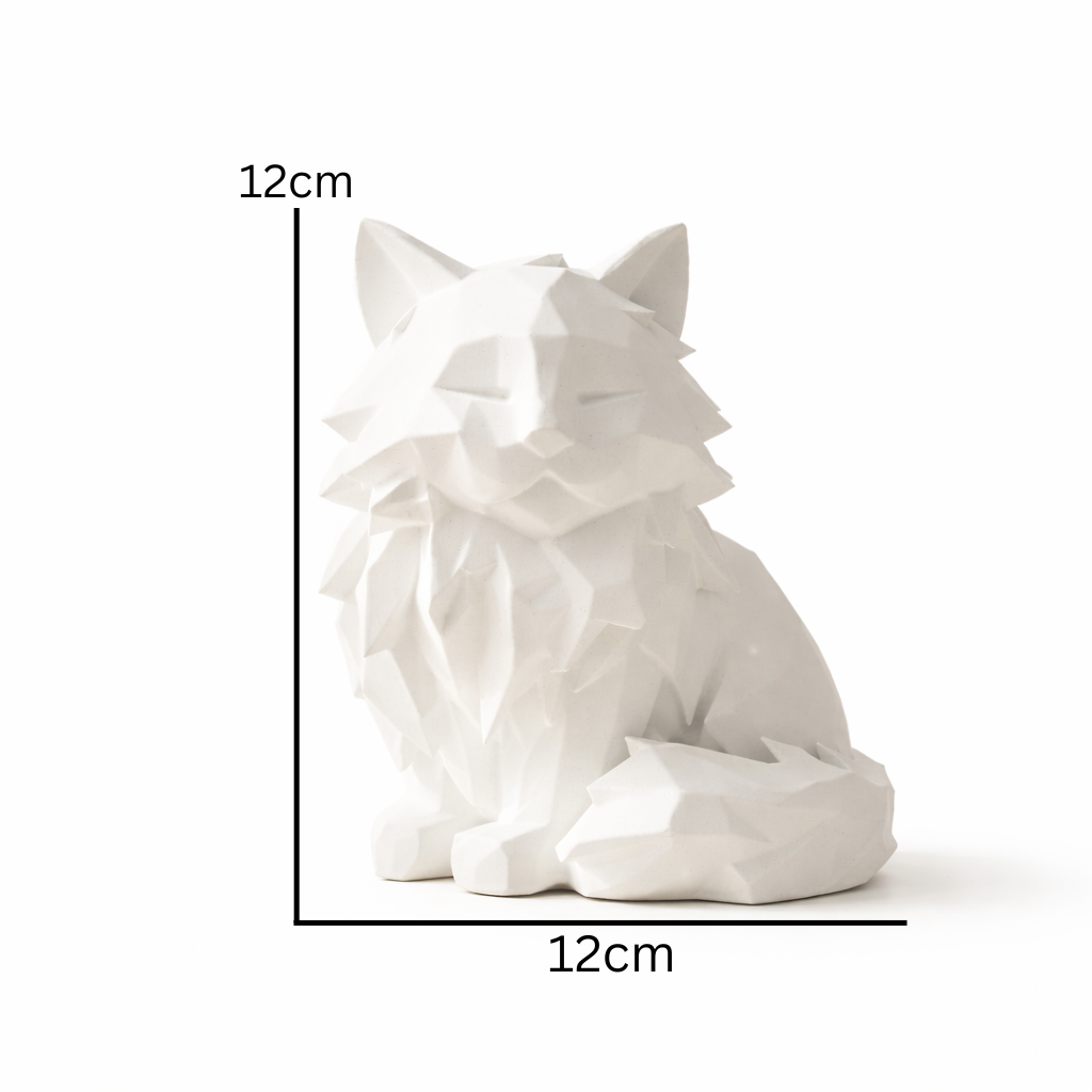 Modern Geometric Sitting Cat Figurine – Sophisticated Feline Home Decor