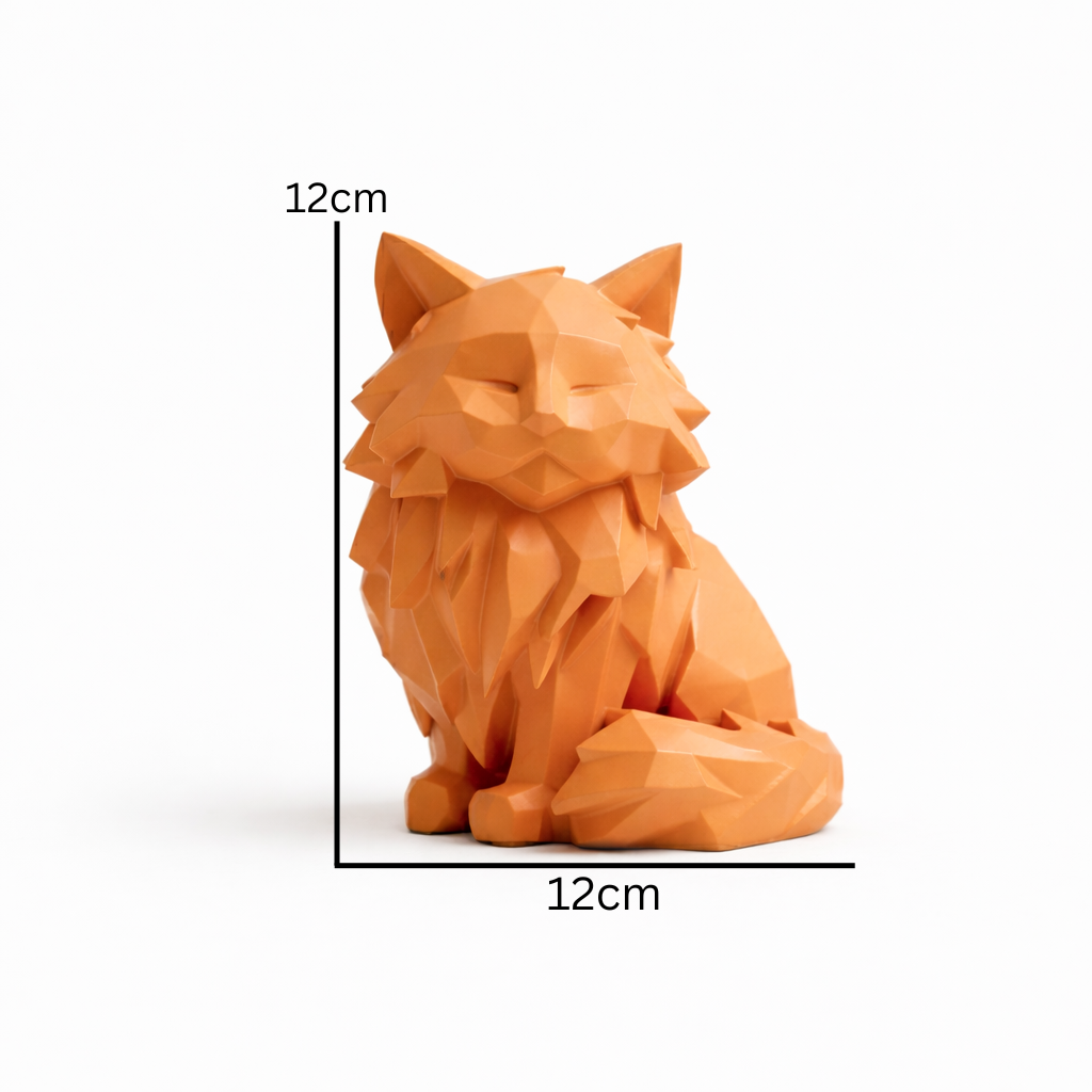 Modern Geometric Sitting Cat Figurine – Sophisticated Feline Home Decor