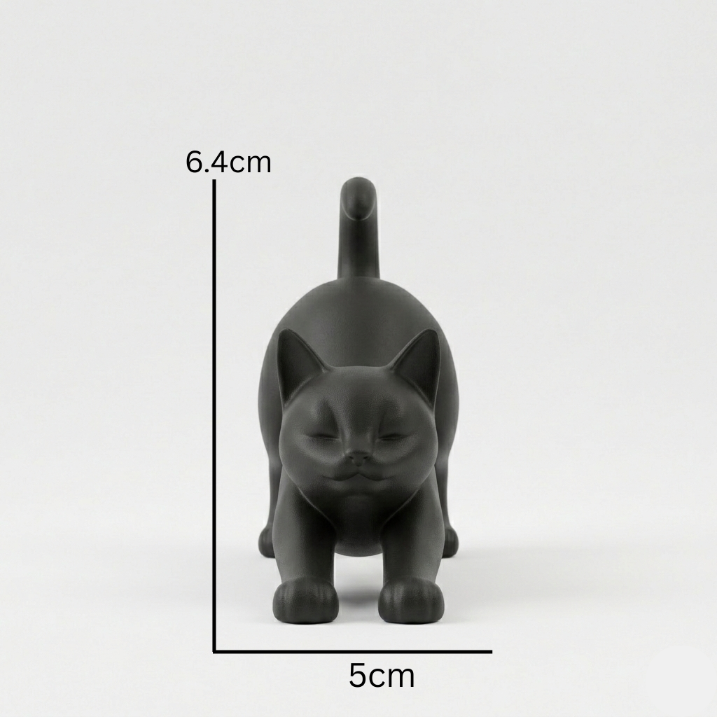 The Stretching Zen Cat: Modern Minimalist Sculpture