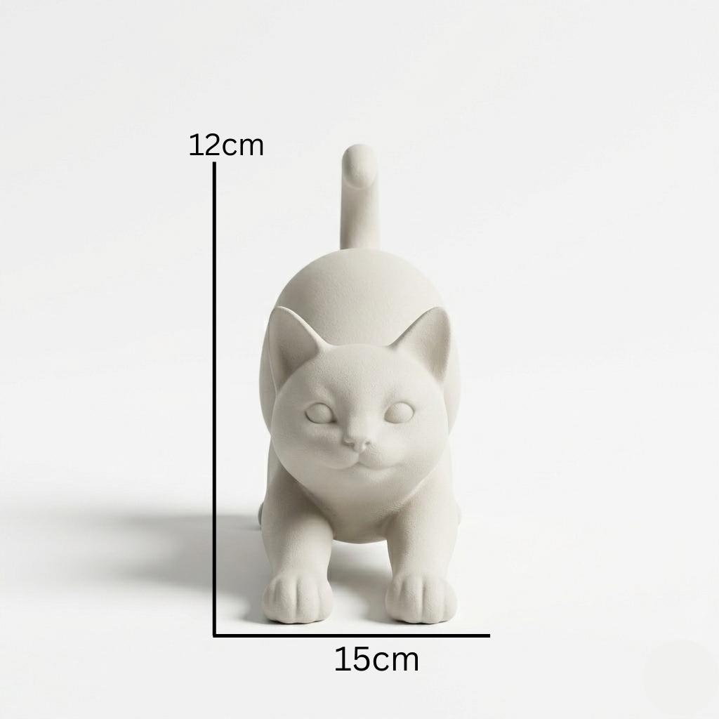 The Stretching Zen Cat: Modern Minimalist Sculpture