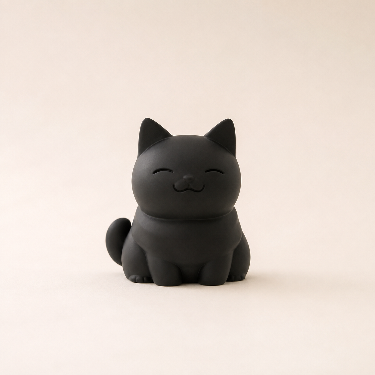 Minimalist Smiling Cat Figurine – Modern Home Decor Accent