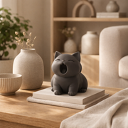 Minimalist Yawning Cat Figurine