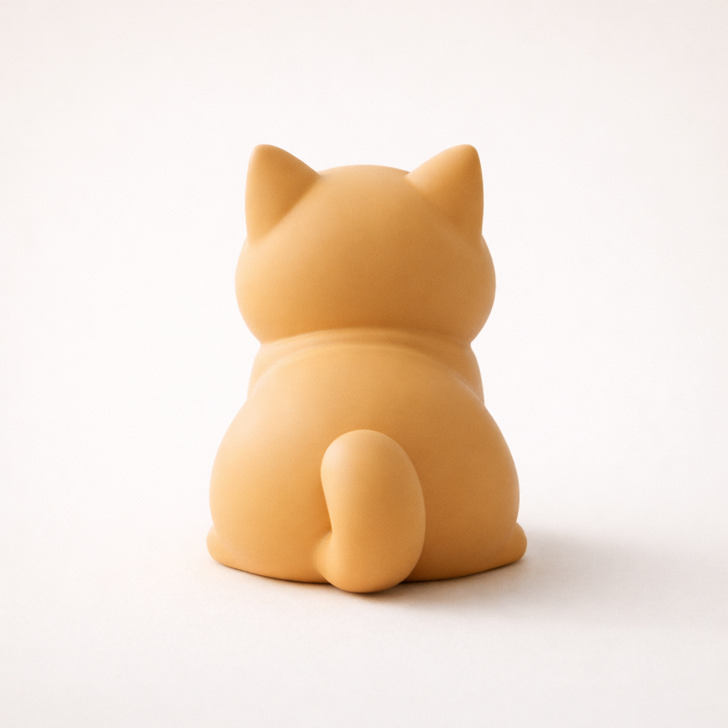 Minimalist Yawning Cat Figurine
