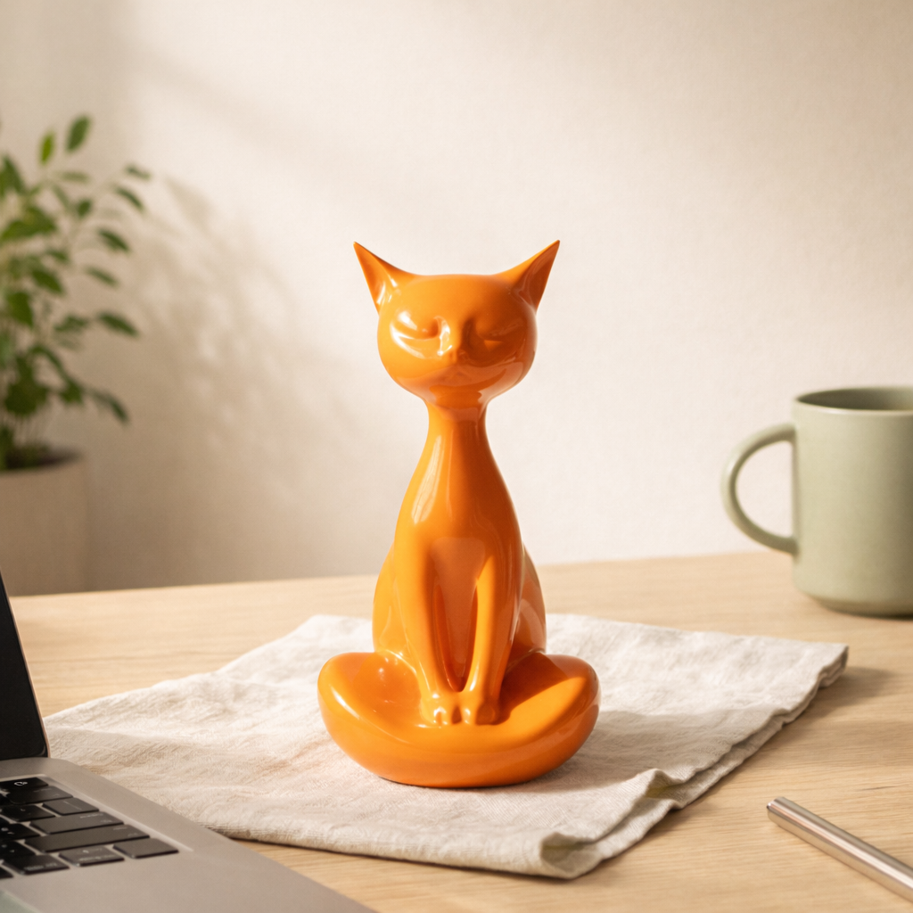 Zen Meditating Cat | Minimalist Yoga Feline Decor