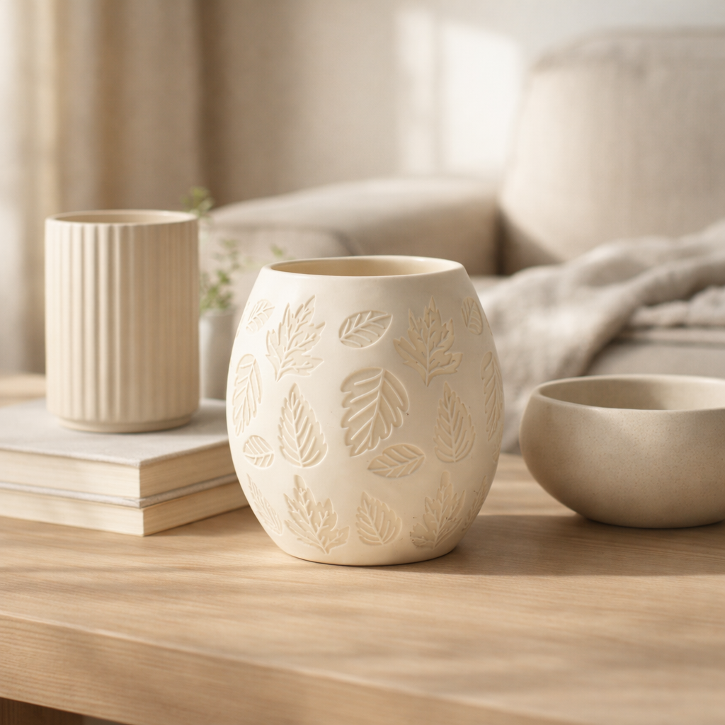 Leaf Pattern LED Tea Light Lamp – Minimalist Decorative Table Lamp