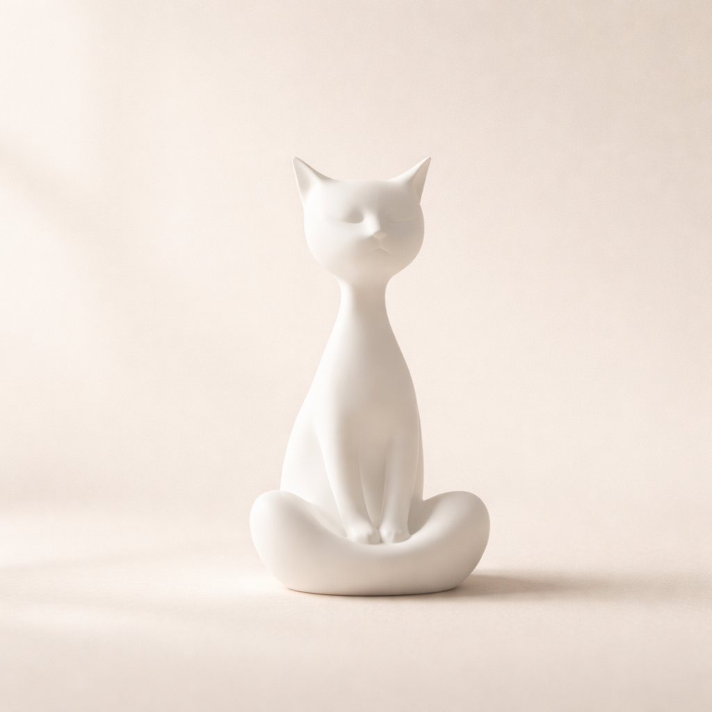 Zen Meditating Cat | Minimalist Yoga Feline Decor