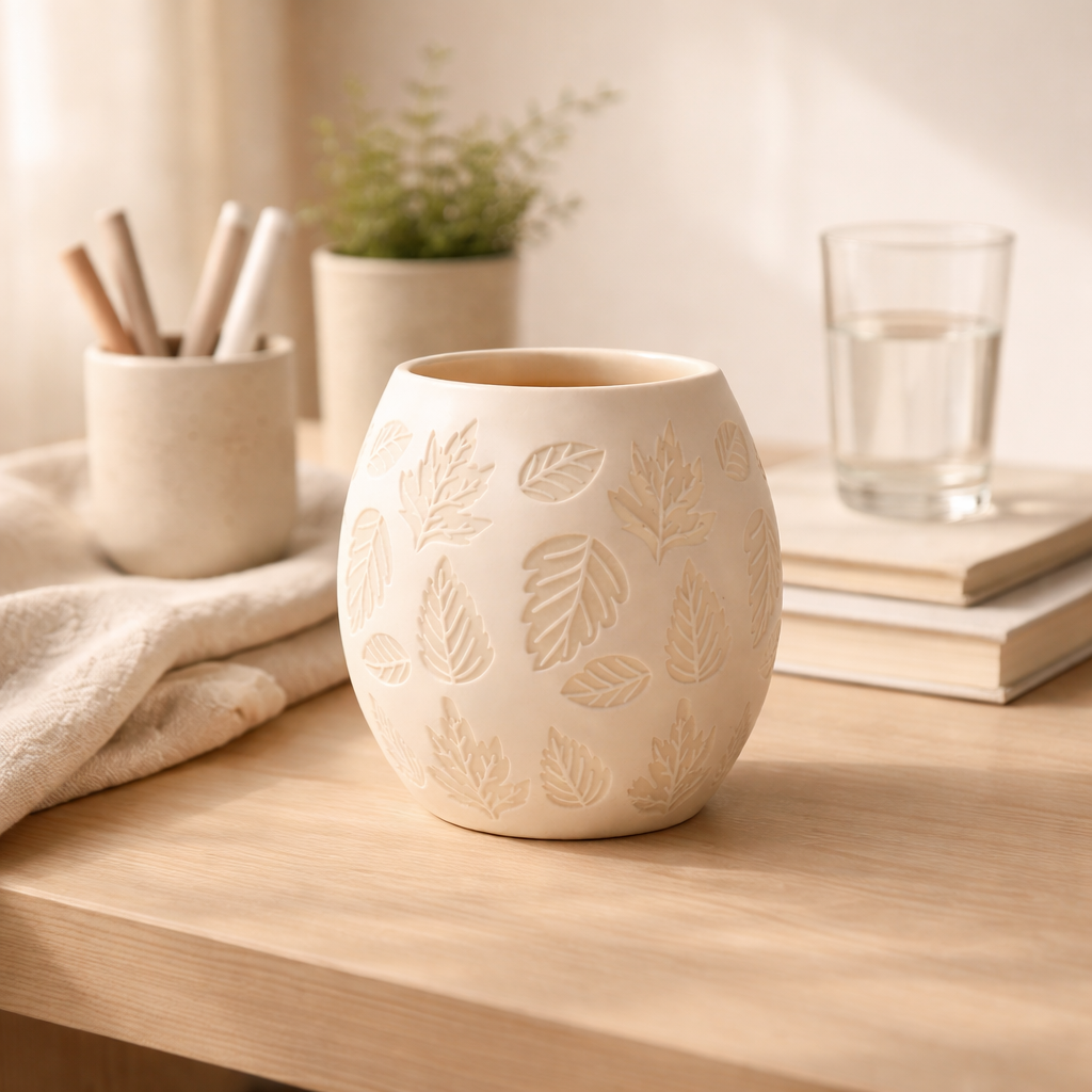 Leaf Pattern LED Tea Light Lamp – Minimalist Decorative Table Lamp