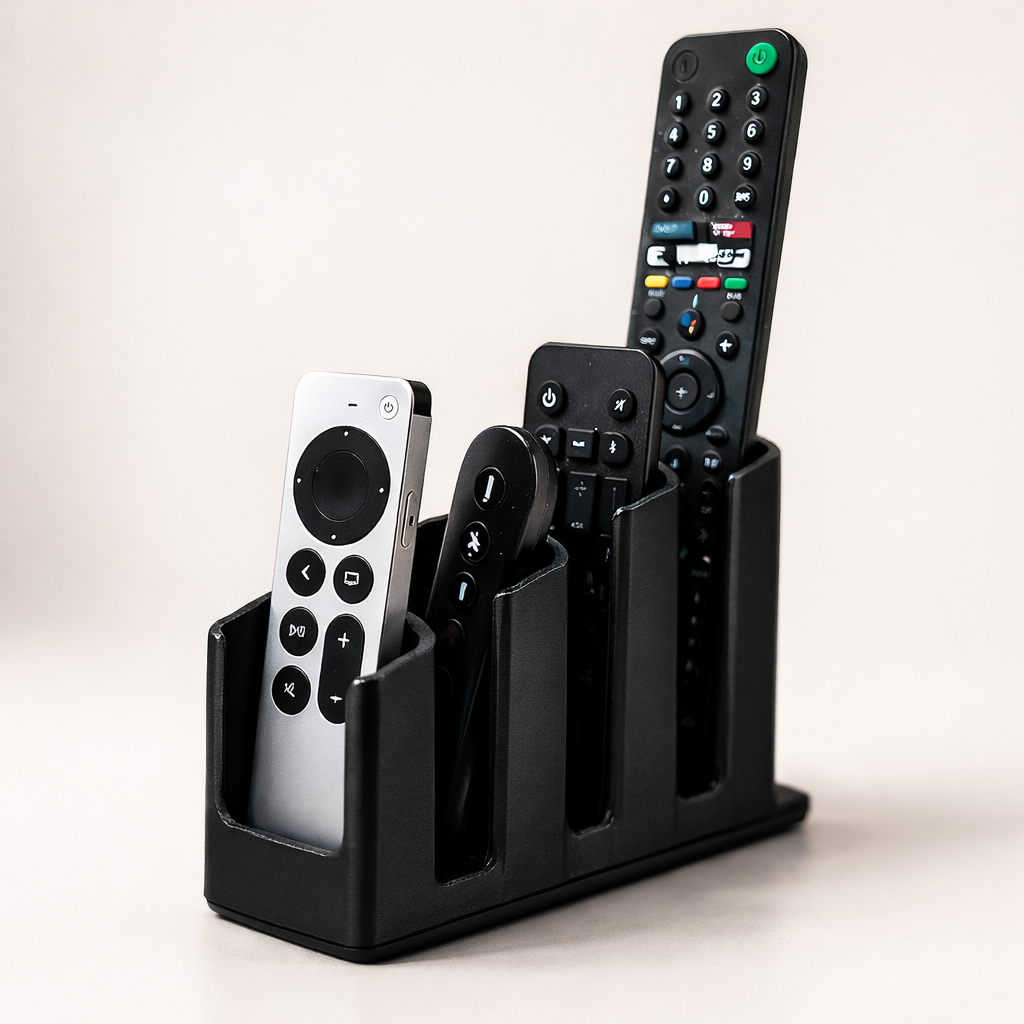 Modern Desk Remote Holder – Minimalist Multi Slot Organizer for TV Remotes, Controllers & Desk Accessories