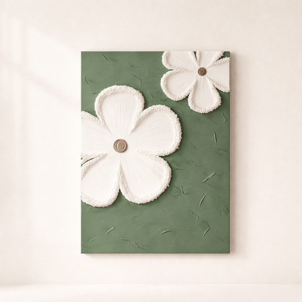 Minimalist Floral Wall Art Panel – Modern Botanical Decorative Wall Accent for Living Room, Bedroom & Home Decor