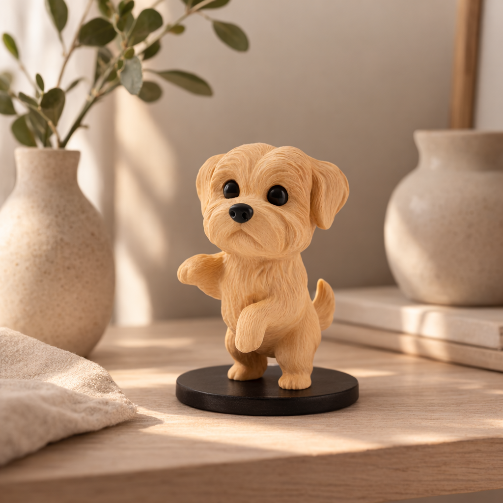 Cute Puppy Decorative Figurine – Modern Tabletop Home Décor