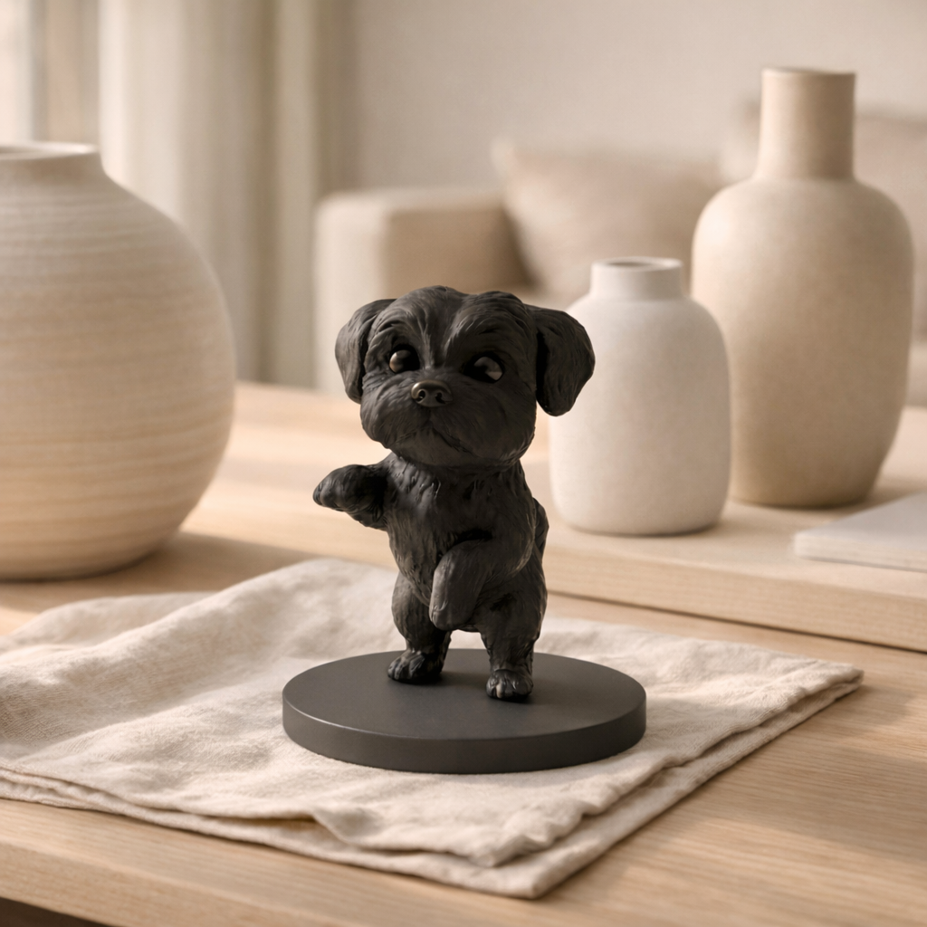 Cute Puppy Decorative Figurine – Modern Tabletop Home Décor