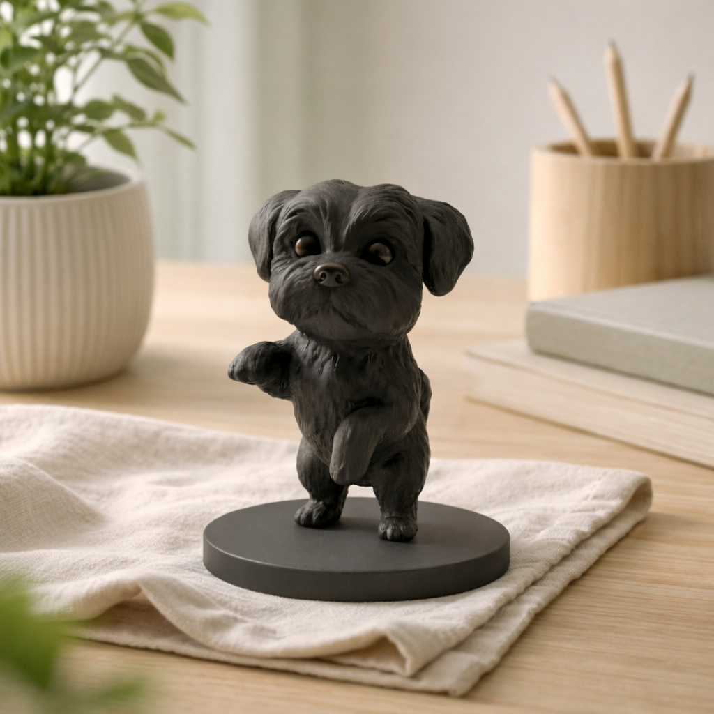 Cute Puppy Decorative Figurine – Modern Tabletop Home Décor