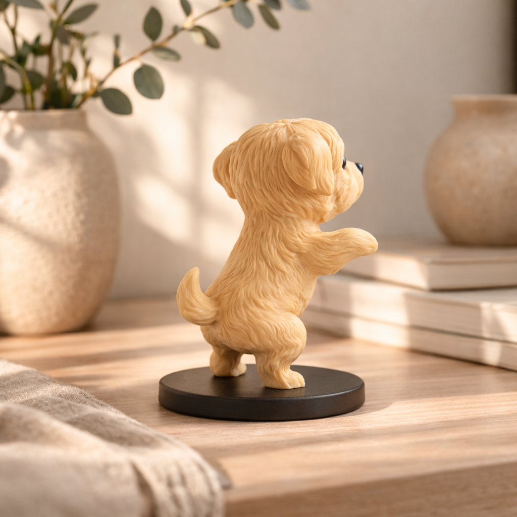 Cute Puppy Decorative Figurine – Modern Tabletop Home Décor