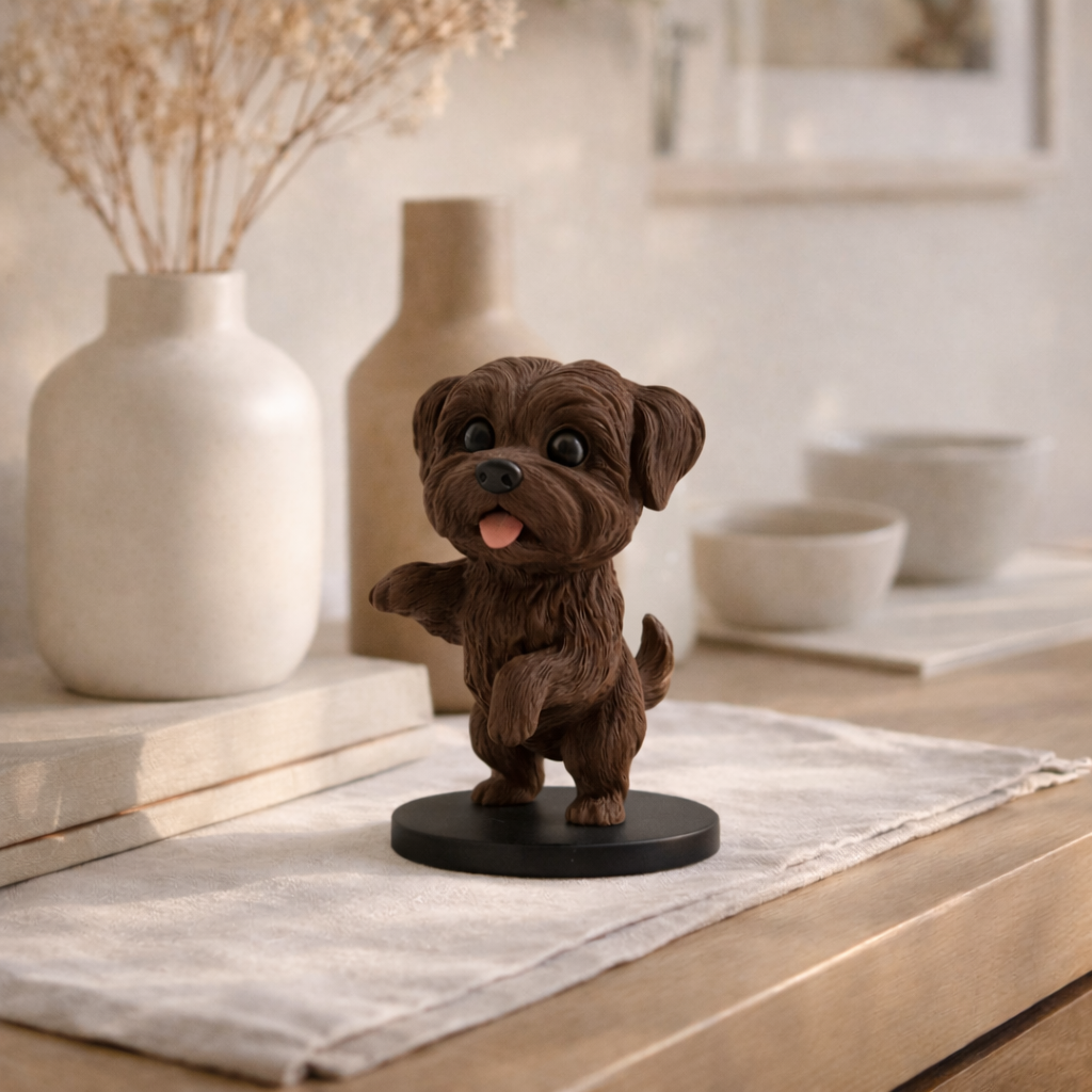 Cute Puppy Decorative Figurine – Modern Tabletop Home Décor