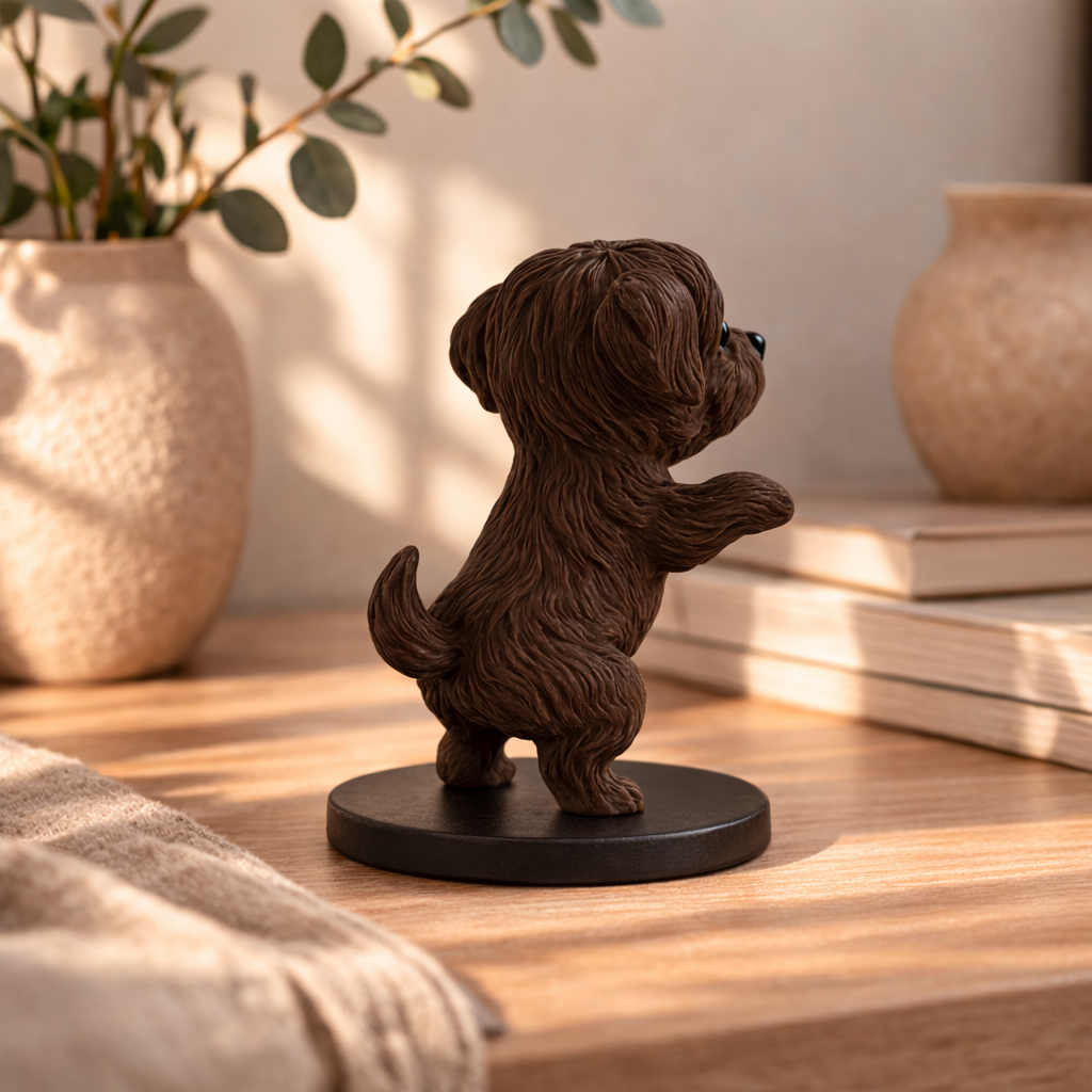 Cute Puppy Decorative Figurine – Modern Tabletop Home Décor
