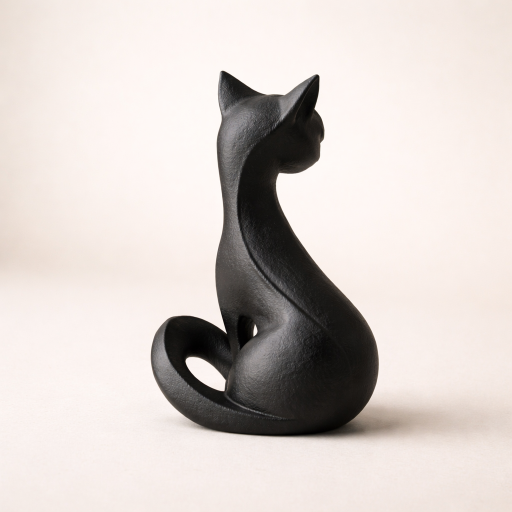 Modern Cat Figurine – Minimalist Cat Statue Home Decor