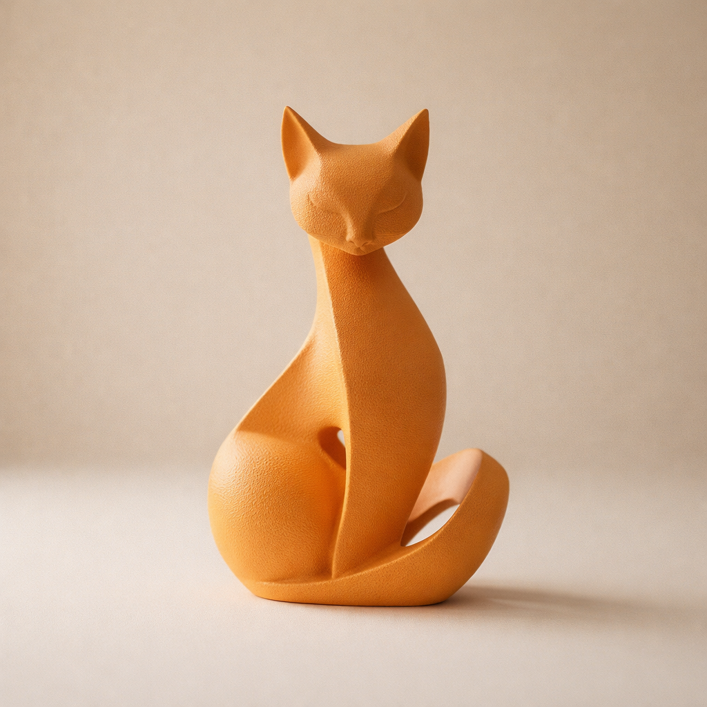 Modern Cat Figurine – Minimalist Cat Statue Home Decor