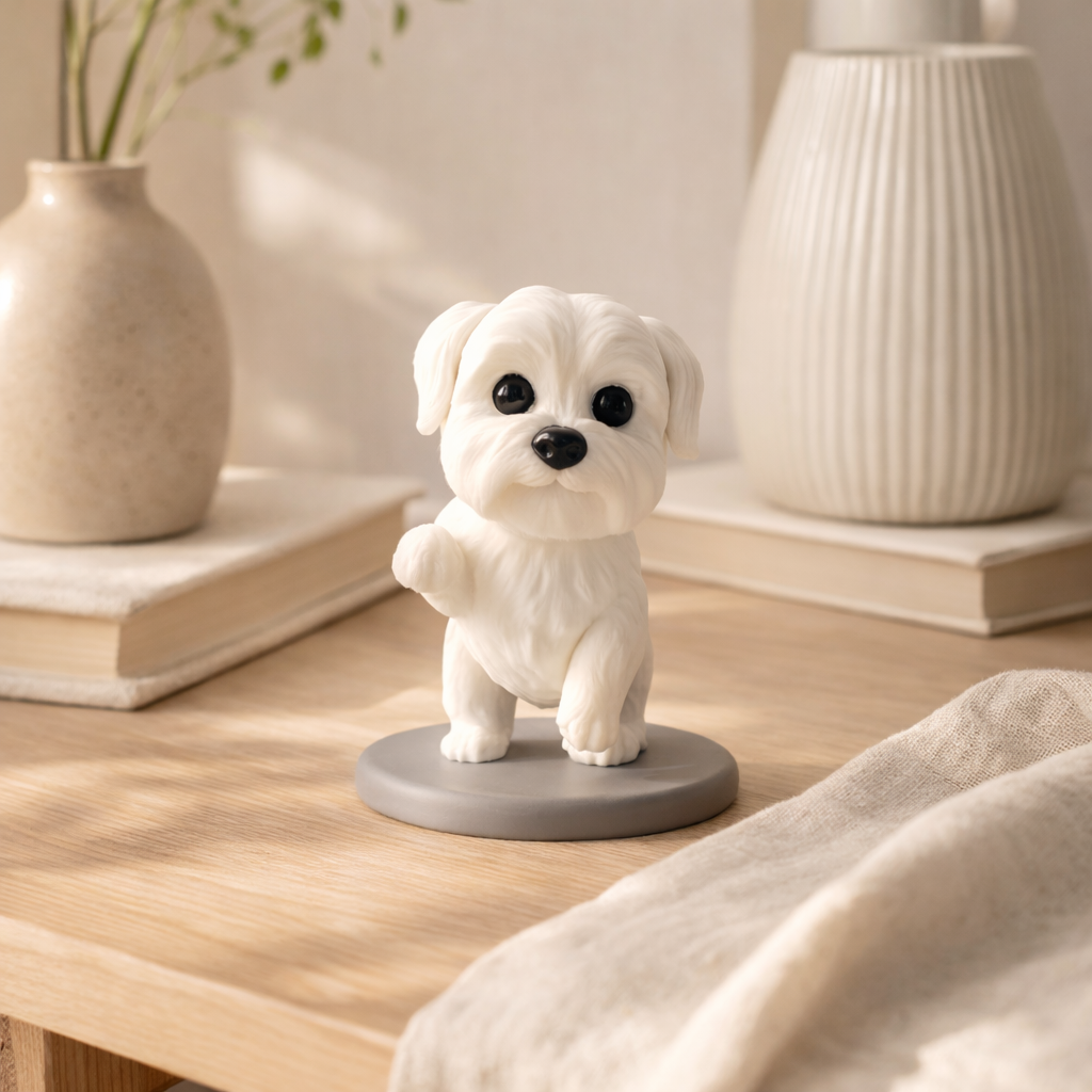 Cute Puppy Decorative Figurine – Modern Tabletop Home Décor