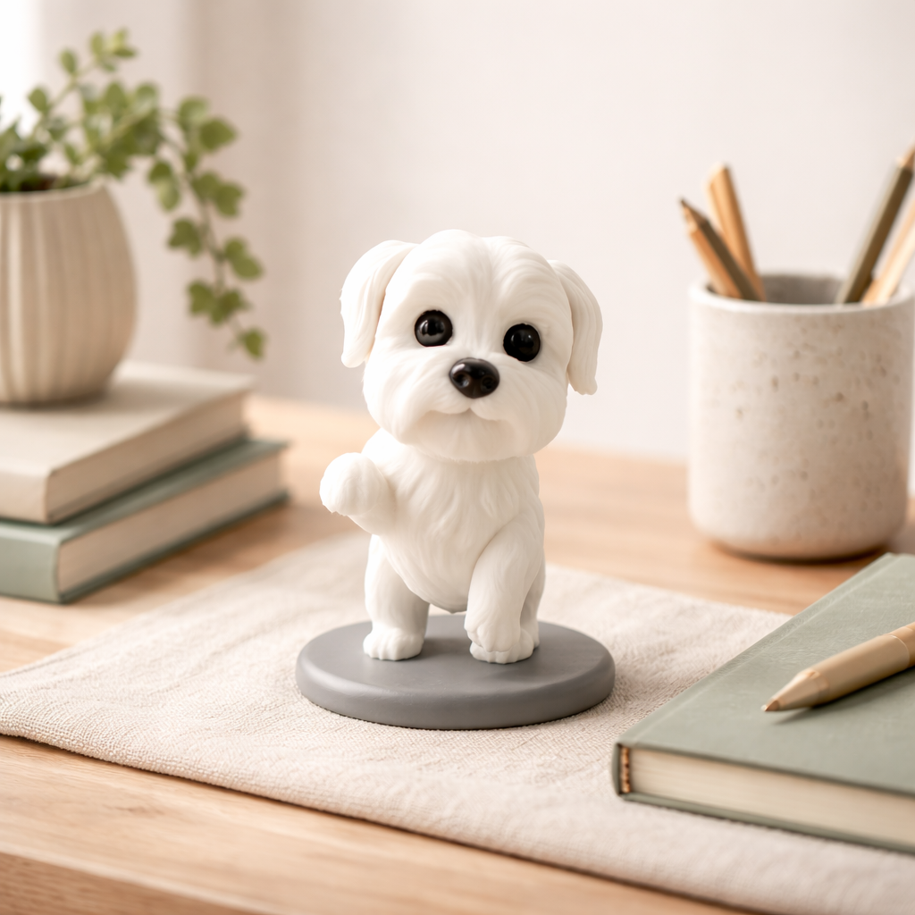 Cute Puppy Decorative Figurine – Modern Tabletop Home Décor