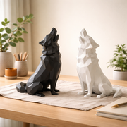 Geometric Wolf Sculpture Set – Modern Abstract Animal Decor for Home & Office