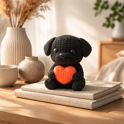 Cute Puppy Heart Figurine – Adorable Decorative Accent for Home & Gifting
