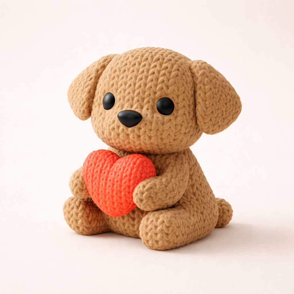 Cute Puppy Heart Figurine – Adorable Decorative Accent for Home & Gifting