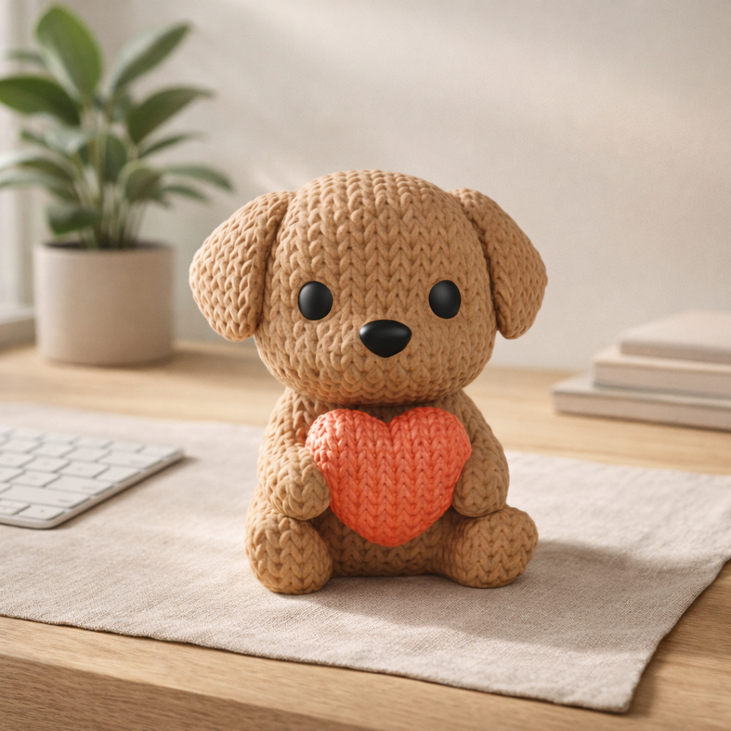 Cute Puppy Heart Figurine – Adorable Decorative Accent for Home & Gifting