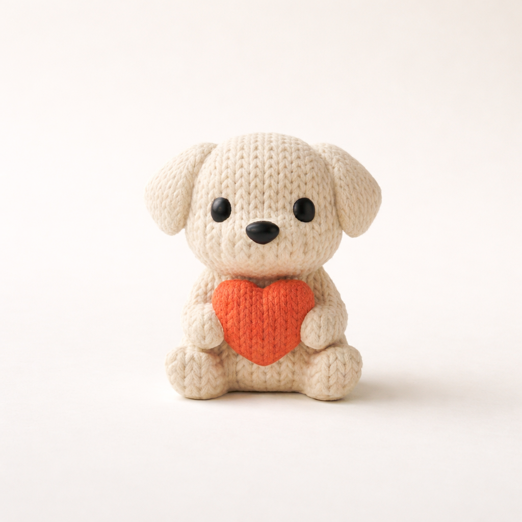 Cute Puppy Heart Figurine – Adorable Decorative Accent for Home & Gifting