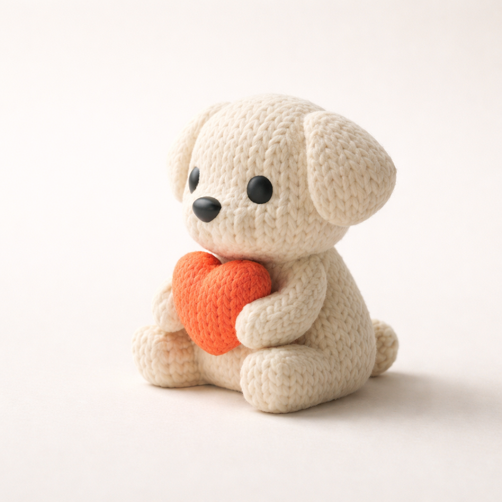 Cute Puppy Heart Figurine – Adorable Decorative Accent for Home & Gifting