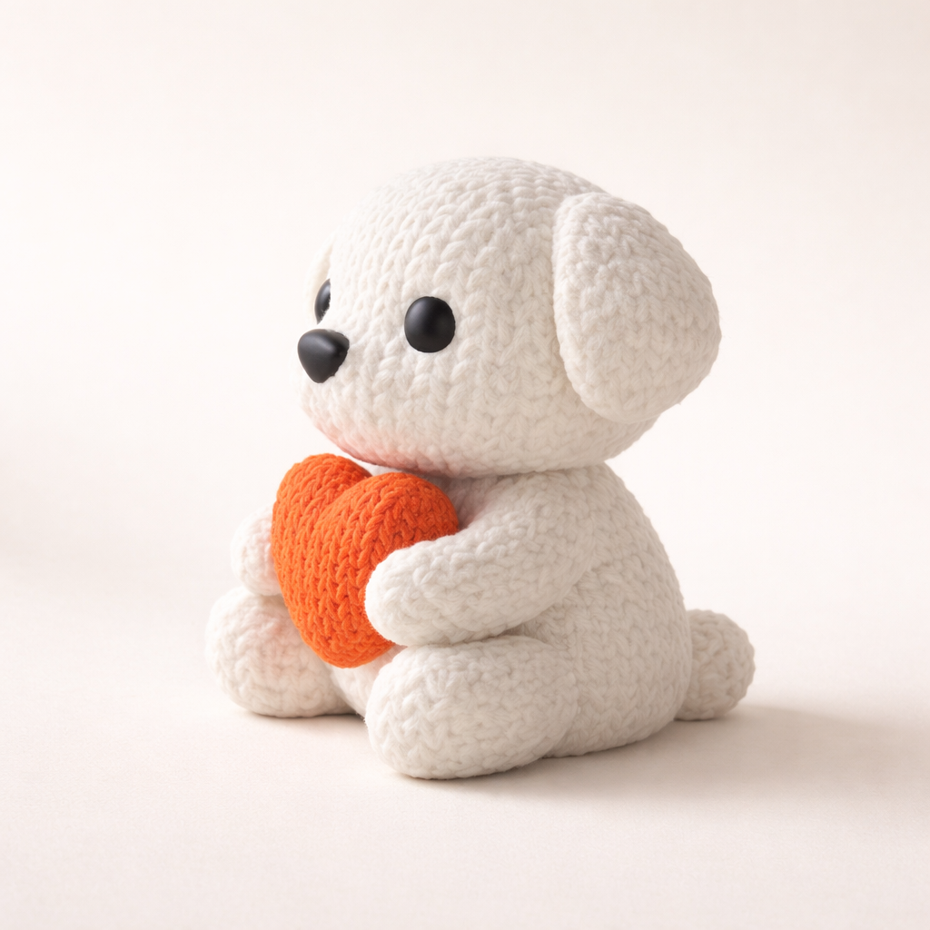 Cute Puppy Heart Figurine – Adorable Decorative Accent for Home & Gifting