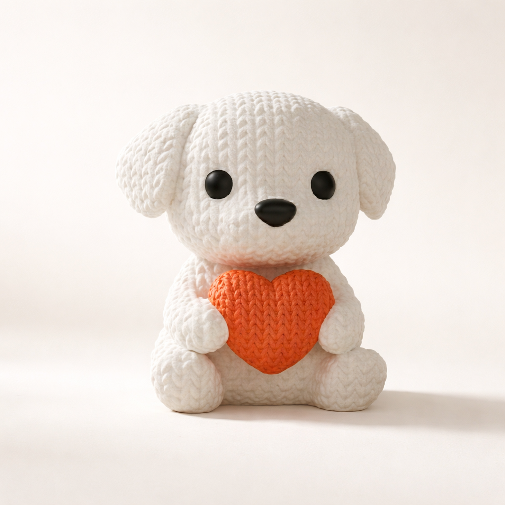 Cute Puppy Heart Figurine – Adorable Decorative Accent for Home & Gifting