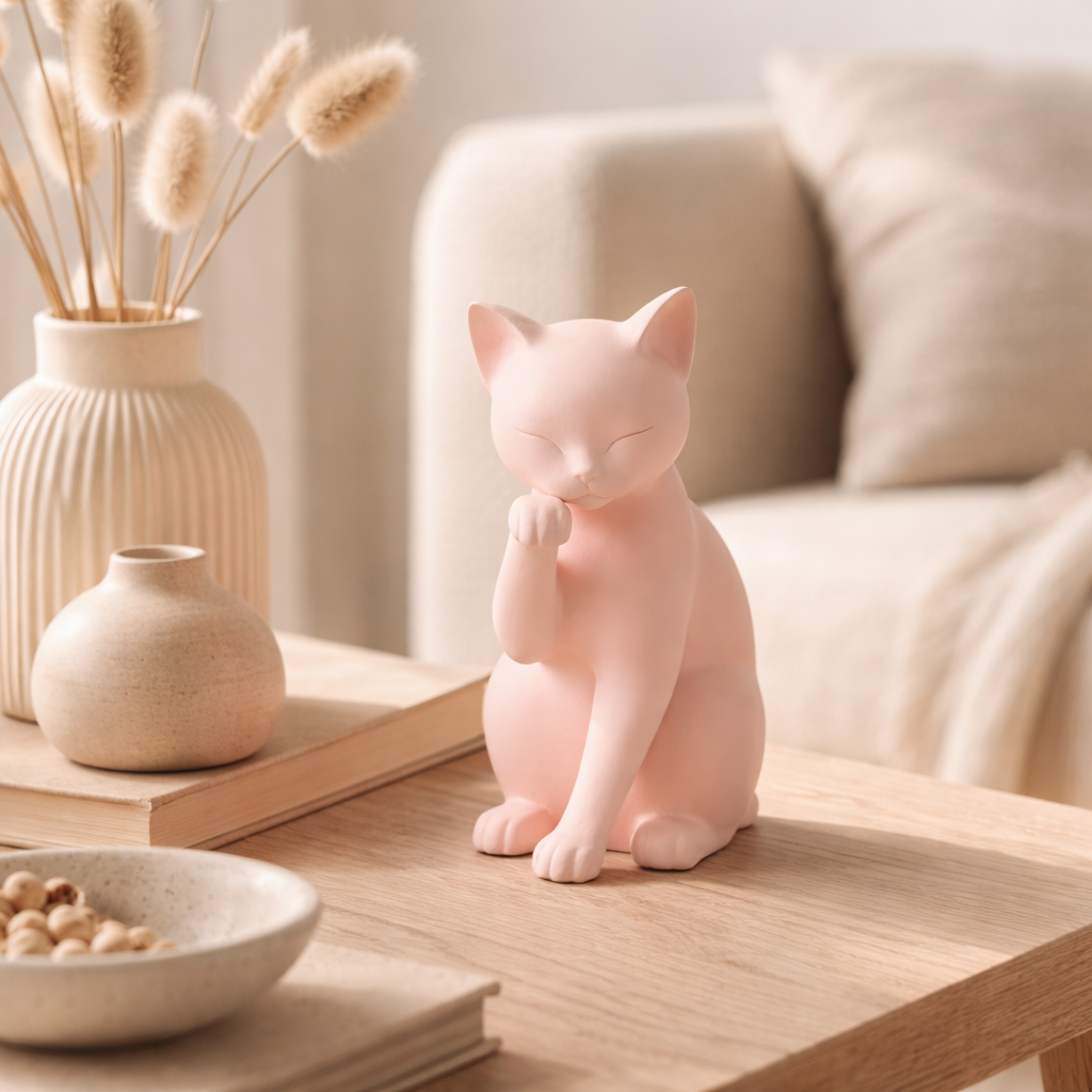 Minimalist Cat Figurine – Decorative Desk & Shelf Accent