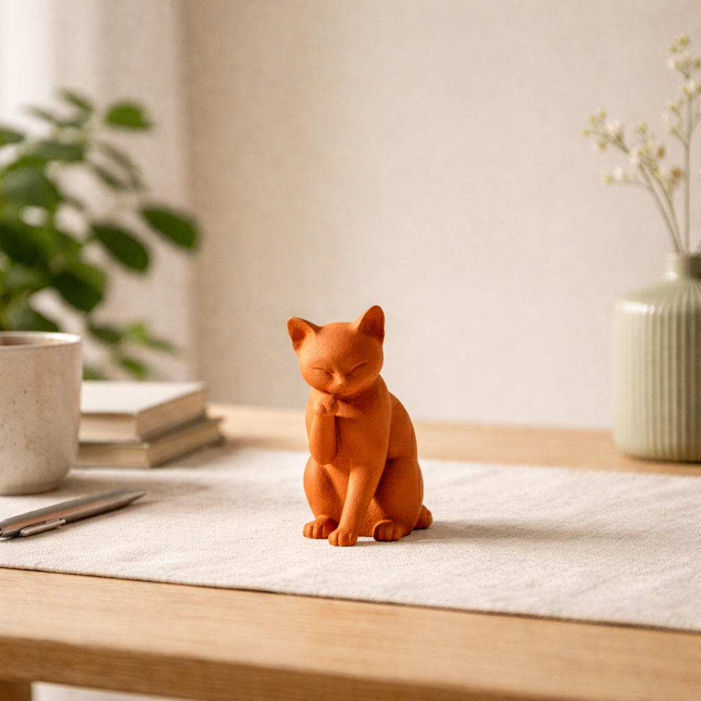 Minimalist Cat Figurine – Decorative Desk & Shelf Accent