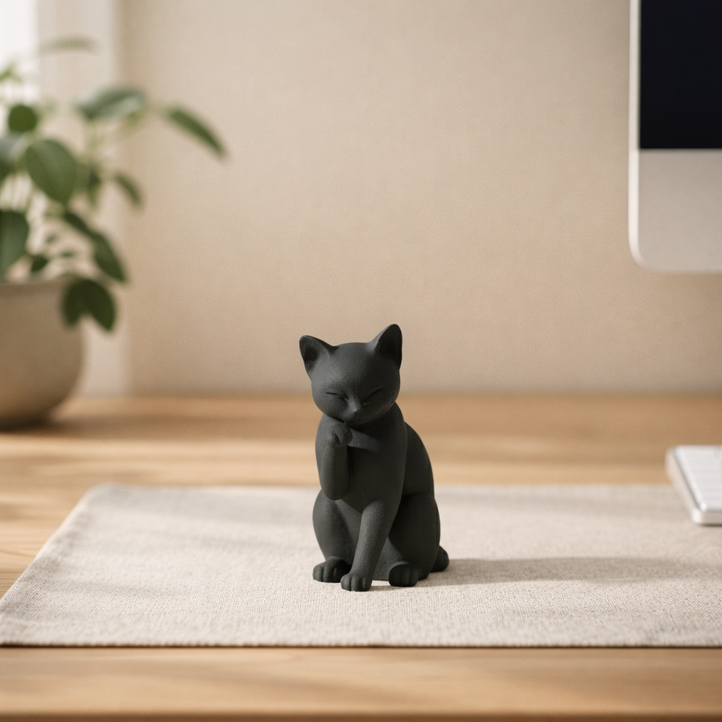 Minimalist Cat Figurine – Decorative Desk & Shelf Accent