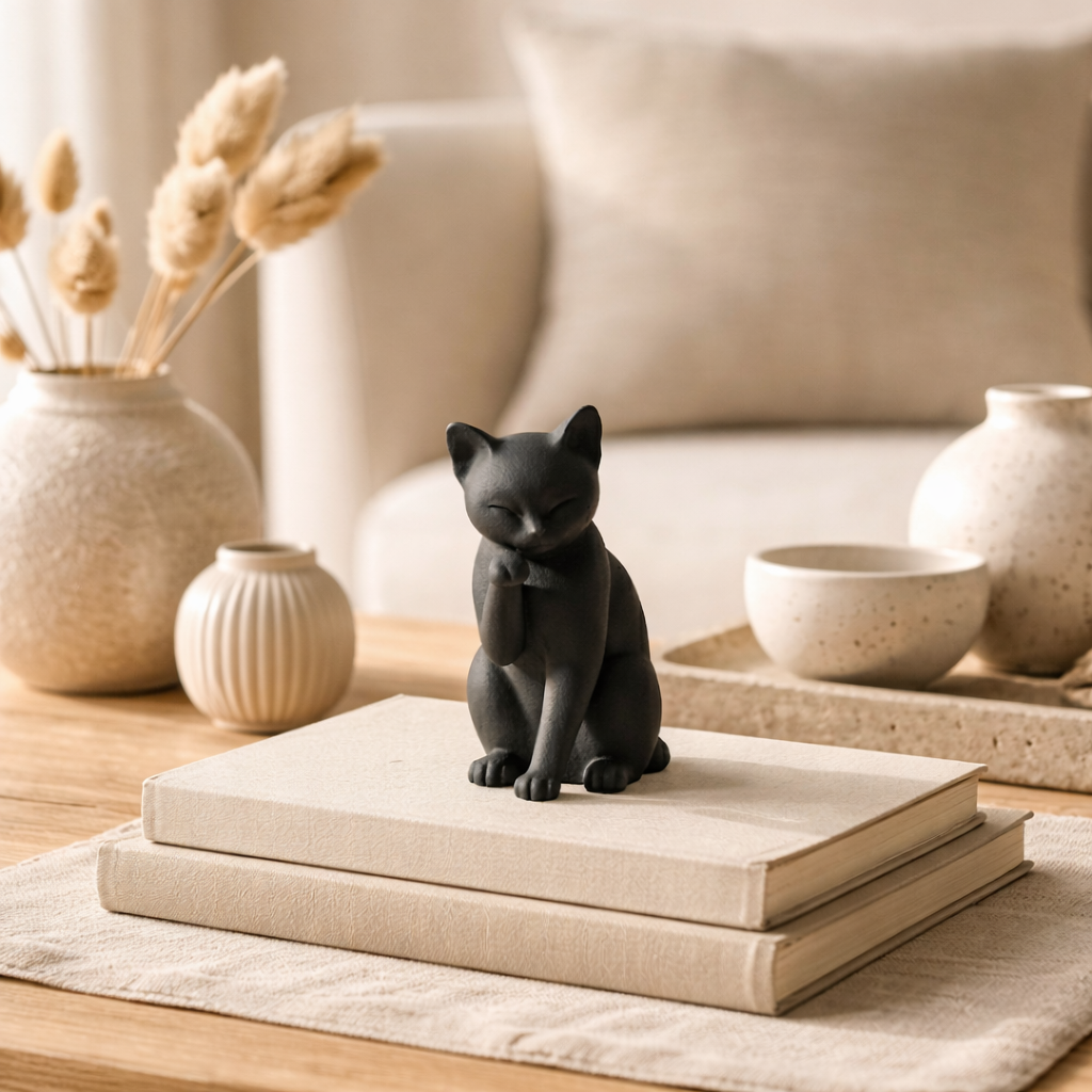 Minimalist Cat Figurine – Decorative Desk & Shelf Accent