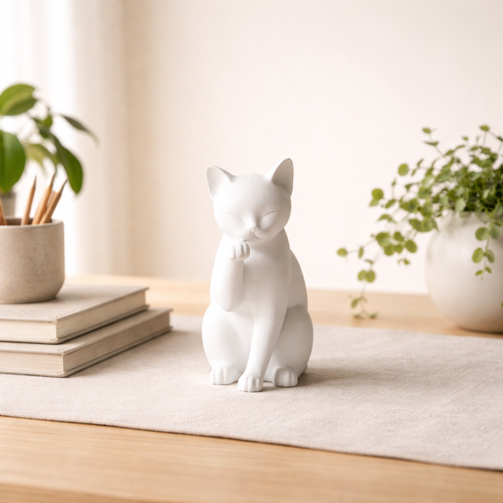 Minimalist Cat Figurine – Decorative Desk & Shelf Accent
