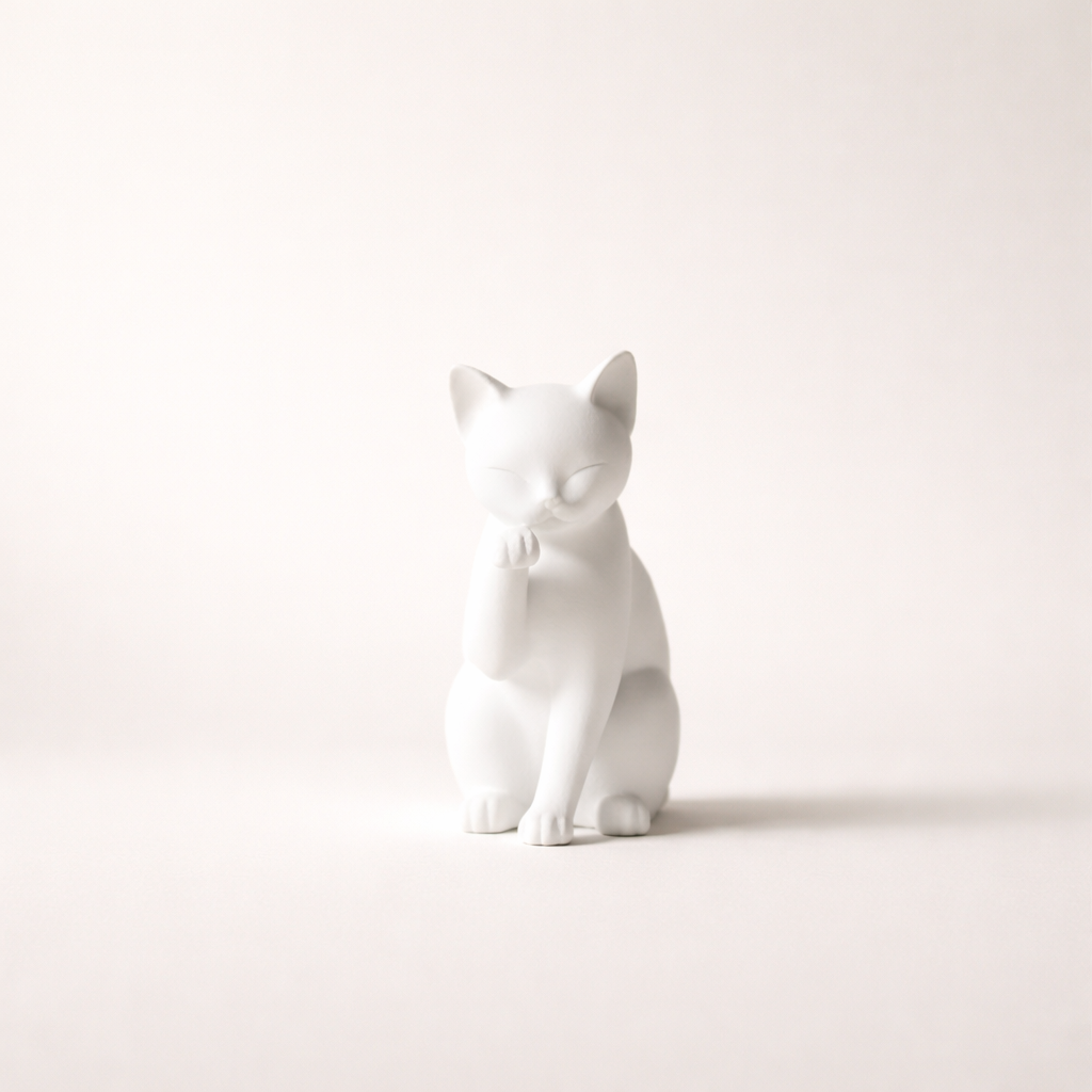 Minimalist Cat Figurine – Decorative Desk & Shelf Accent