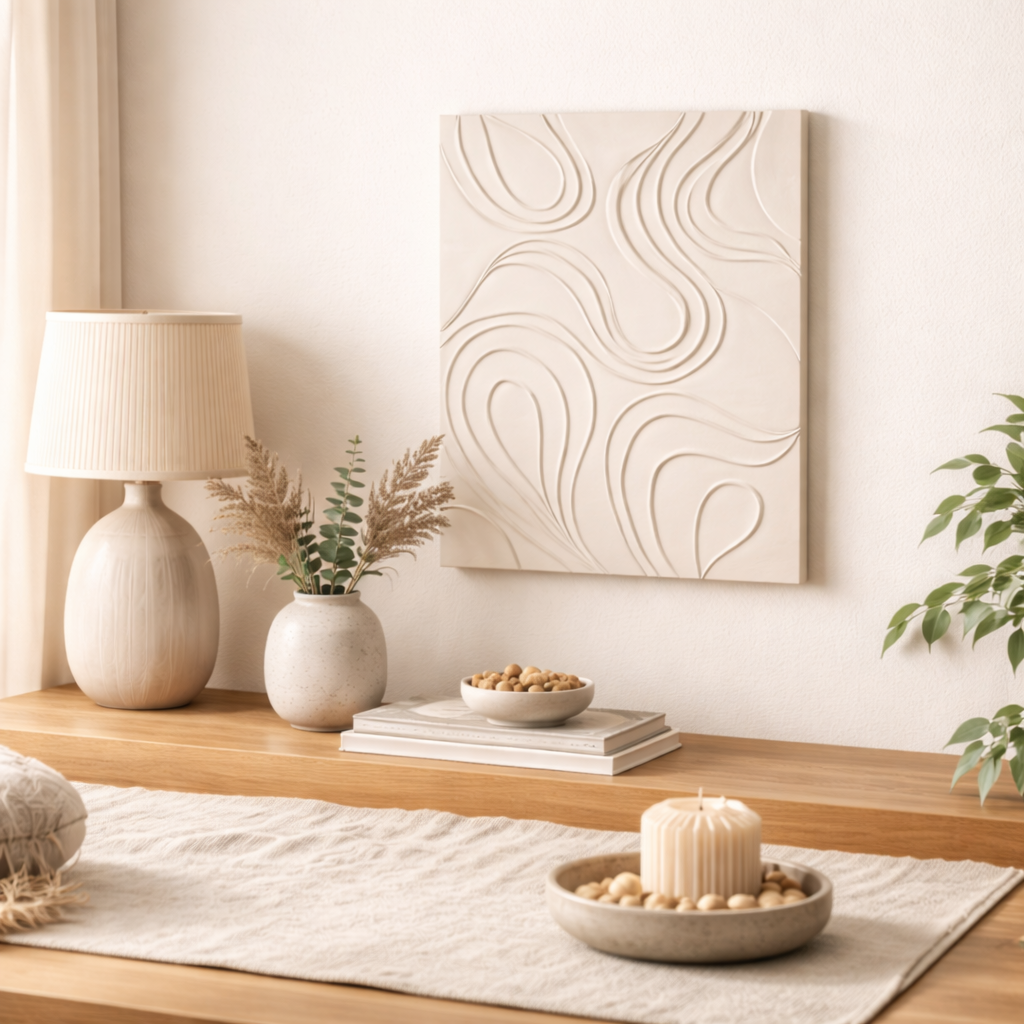 Minimalist Textured Wall Art Set of 2 | Modern Abstract Panel Decor for Living Room & Bedroom