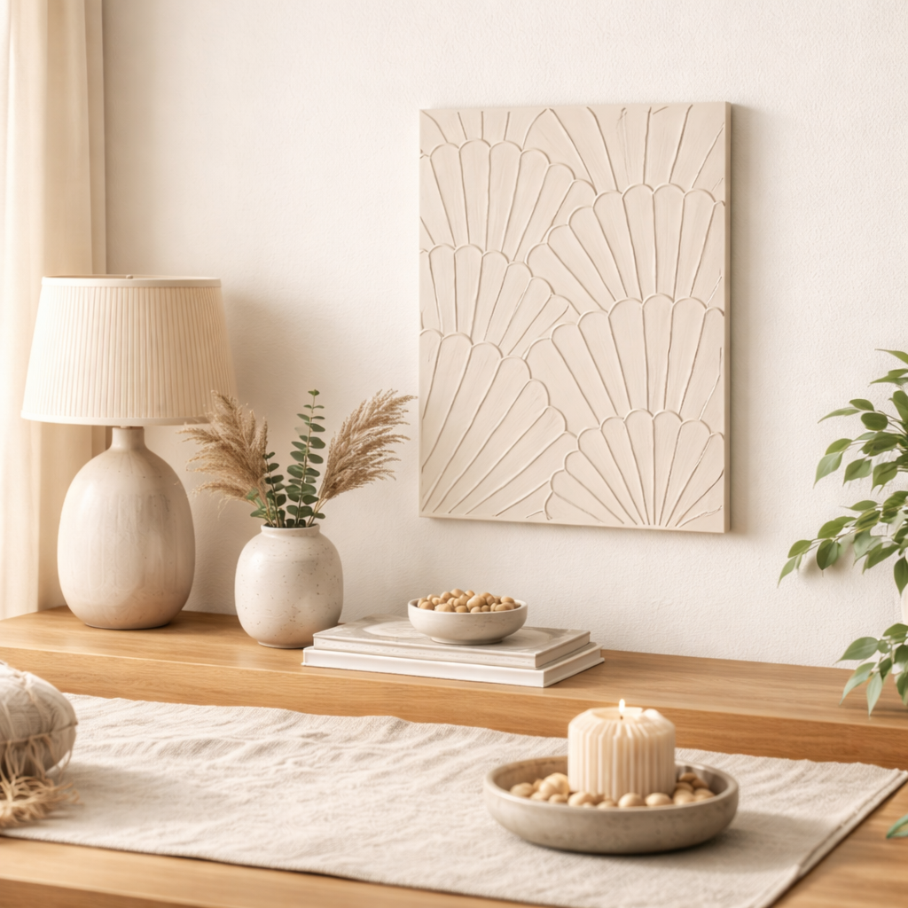 Minimalist Textured Wall Art Set of 2 | Modern Abstract Panel Decor for Living Room & Bedroom