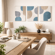 Modern Abstract Textured Wall Art Set of 3 | Minimalist Geometric Panel Decor for Living Room & Bedroom