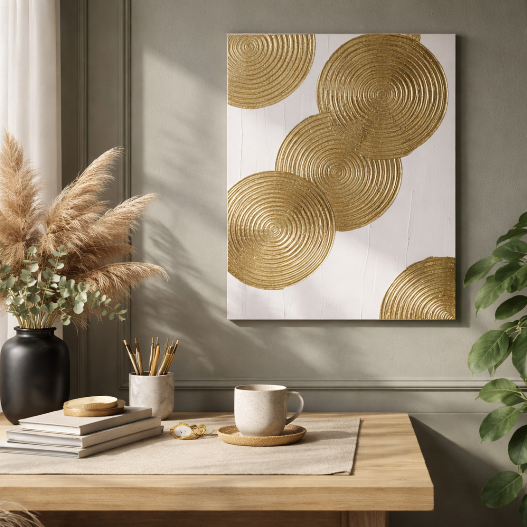 Abstract Textured Wall Art Panel | Modern Geometric Canvas Decor for Living Room & Bedroom